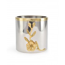 Serene Spaces Living Orchid Stem Cylindrical Vase With Gold Rim, Available in 2 Sizes