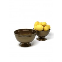 Serene Spaces Living Antique Gold Iron Pedestal Bowl, Footed Bowl, Set of 2/4/12