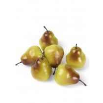 Serene Spaces Living Decorative Bartlett Pears, Faux Fruits for Display, Set of 6