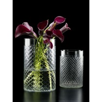High Cut Glass Squares Cylinders - Decorative Vases | Serene Spaces Living