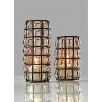 Blown Glass Grid Hurricane