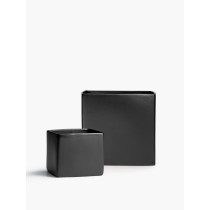 Matte Black Ceramic Cube Vases - Decorative Vases | Serene Spaces Living
