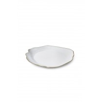 Serene Spaces Living Free-Form Edge Glazed Ceramic Plate- Dinnerware for Vintage Weddings, Events, 2 Size Options Available