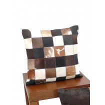 Brown Calf Hair Leather Pillow - Decorative Pillows | Serene Spaces Living