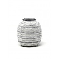 Serene Spaces Living Set of 6 Striped Ceramic Vase, Rustic Crackled Finish, 2 Color Options Available