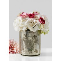 Etched Mercury Glass Cylinder - Decorative Vases | Serene Spaces Living