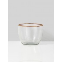 Serene Spaces Living Gold Rimmed Clear Glass Bowl, Wedding or Event Centerpiece, 2 Sizes Available
