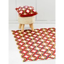 Serene Spaces Living Handmade Red Marrakesh Pillow and Rug, Valentine's Day Special