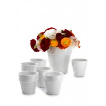 Standard Glossy White Pots, Set of 6 - Decorative Pots | Serene Spaces Living