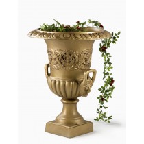 Oversized Gold Urn With Lion's Head & Handles - Decorative Urns | Serene Spaces Living