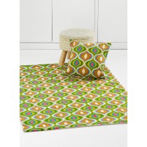 Handmade Green Boho Pillow and Rug