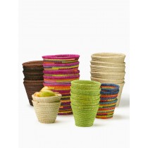 Green, Multicolor, & Natural Raffia Pots - Decorative Pots | Serene Spaces Living