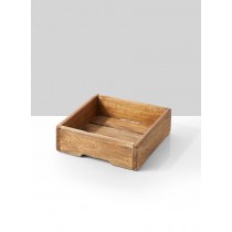 Serene Spaces Living Multipurpose Rustic Square Slatted Wooden Tray, 2 Size Options