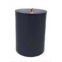 Serene Spaces Living Set of 4 Black Pillar Candles for Wedding, Birthday, Holiday & Home Decoration, 3" Diameter x 4" Tall