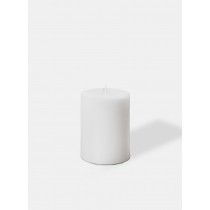 Serene Spaces Living Set of 4 White Pillar Candles for Wedding, Birthday, Holiday & Home Decoration, 3" Diameter x 4" Tall