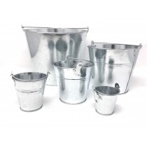 Serene Spaces Living Classic Zinc Bucket with Handle, Use as Vases or Candy Holders, 5 Sizes Available