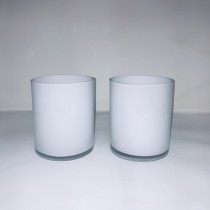 Serene Spaces Living Set of 2 Modern White Glass Vase, Smart Modern White Design, Décor Accent, Measures 6" Tall & 5" Diameter