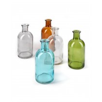 Serene Spaces Living Medicine Bottle Bud Vases, Antique Glass Bottles, In 2 Size Options
