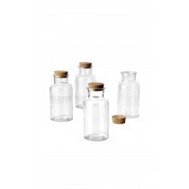 Serene Spaces Living Clear Glass Bottle Vase With Cork, Measures 6.5 inches Tall, Set of 12