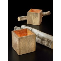Square Wood Candle Hurricanes  - Decorative Hurricane Vases | Serene Spaces Living