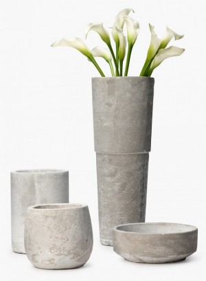Cement Container Collection - Decorative Cement Vases | Serene Spaces Living