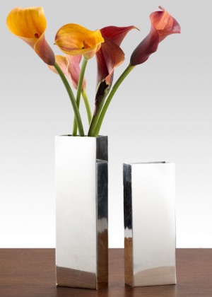 Polished Aluminum Rectangle Vases - Decorative Vases | Serene Spaces Living