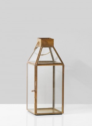 Serene Spaces Living Square Gold Lantern, Available in 2 Sizes