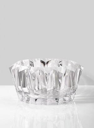 Serene Spaces Living Decorative Large Fruit Bowl, Looks like Crystal, Measures 12” Diameter and 6” Tall