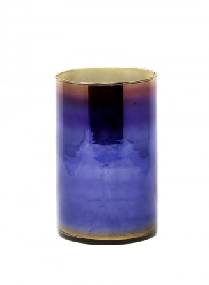 Serene Spaces Living Colorful Oxidized Glass Vase, Ideal as Wedding Centerpiece, Measures 8” Tall and 5” Diameter