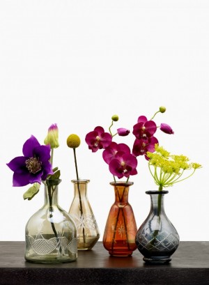 Etched Glass Bottle Vases - Decorative Glass Bottle Vases | Serene Spaces Living