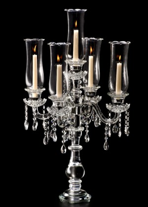 Oversized Crystal Hurricane Candelabra  - Decorative Candelabras | Serene Spaces Living