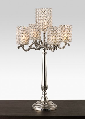 Crystal Nickel Candelabra Votives - Decorative Votives | Serene Spaces Living