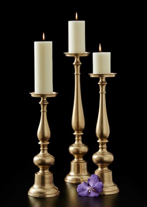 Gold Pillar Candle Holders - Decorative Candle Holders | Serene Spaces Living