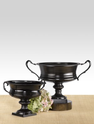 Antique Black Trophy Urns - Decorative Urns | Serene Spaces Living