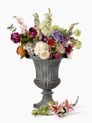 Oversized Brown Old Gold Fiberglass Urn - Decorative Urns | Serene Spaces Living