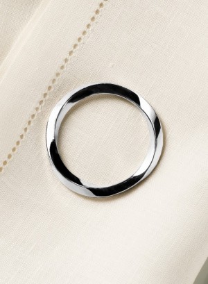 Twisted Silver Napkin Rings, Set of 4