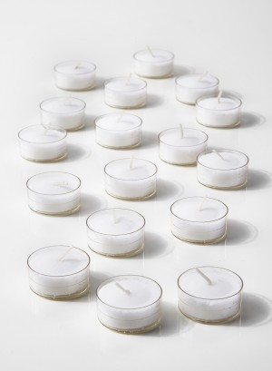 Tea Lights in Clear Holders, Set of 24