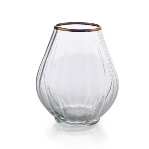Gold Rimmed Balloon Vase