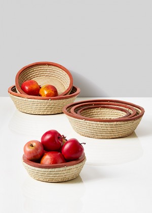 Round Raffia Baskets, Set of 3 - Decorative Storage Baskets | Serene Spaces Living