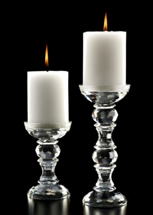 Faceted Crystal Pillar Holders  - Crystal home decor | Serene Spaces Living