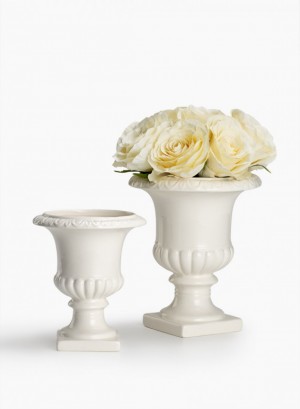 Classic White Ceramic Urns - Decorative Urns | Serene Spaces Living