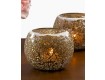 Mosaic Glass and Crackled Glass Votive Holders, Set of 4 - Decorative Glass Votives | Serene Spaces Living