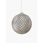 Serene Spaces Living Hanging Glitter Champagne Durian Ball, Ornament for Holiday Décor, Measures 5" Diameter