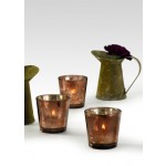 Antique Brown Tapered Votive Holder, Set of 6