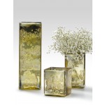 Serene Spaces Living Antique Light Gold Square Vases