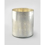 Serene Spaces Living Antique Silver Mercury Glass Cylinders, Handmade Mercury Glass Finish, 4 Size Options