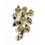 Serene Spaces Living Set of 12 Mini Mercury Glass Ornaments for Holiday Décor, Available in Silver/ Copper/ Light Gold