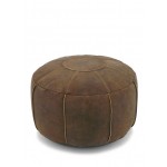 Vintage Inspired Natural Leather Pouf